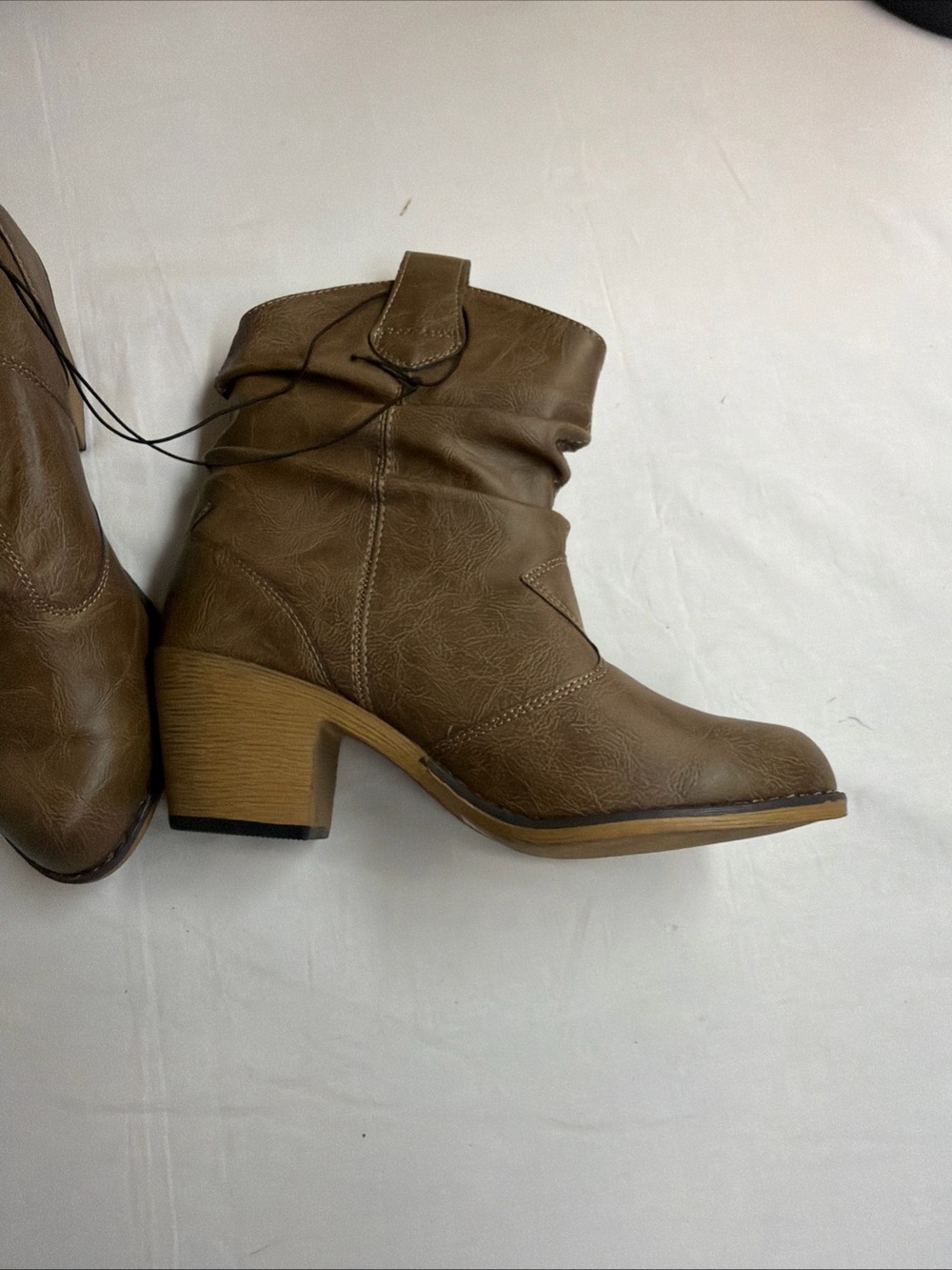 Brown Slouchy Mid-Heel Women's Ankle Boots
